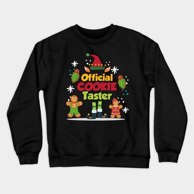 Official Christmas Cookie Taster Gingerbread Xmas Elf Crewneck Sweatshirt by JohnRelo